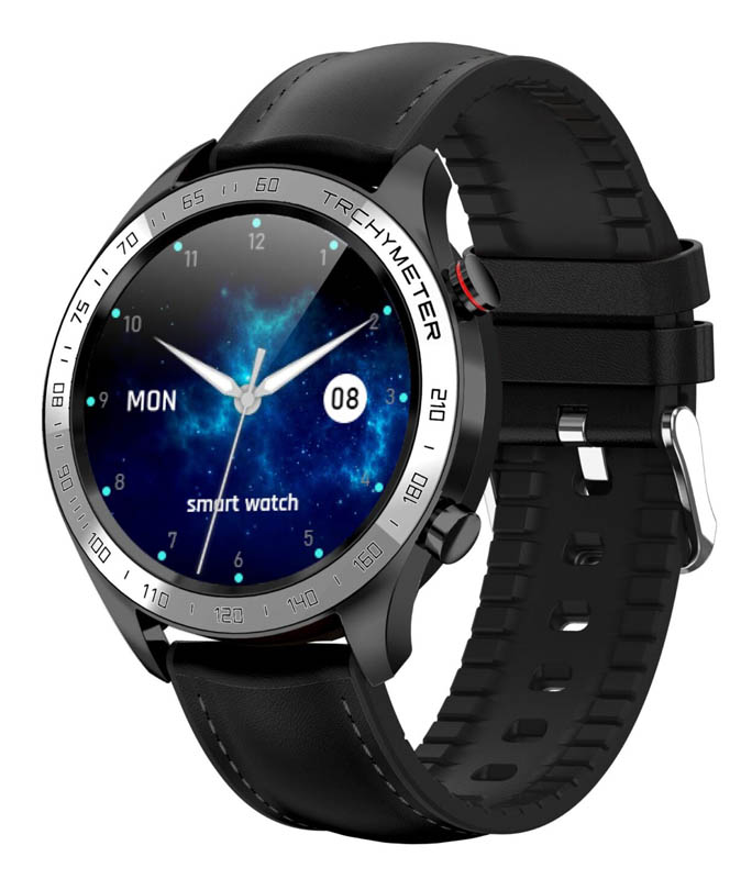 Ρολόι Χειρός DAS4 SG22-203075031 Smartwatch Black Leather Strap DAS4